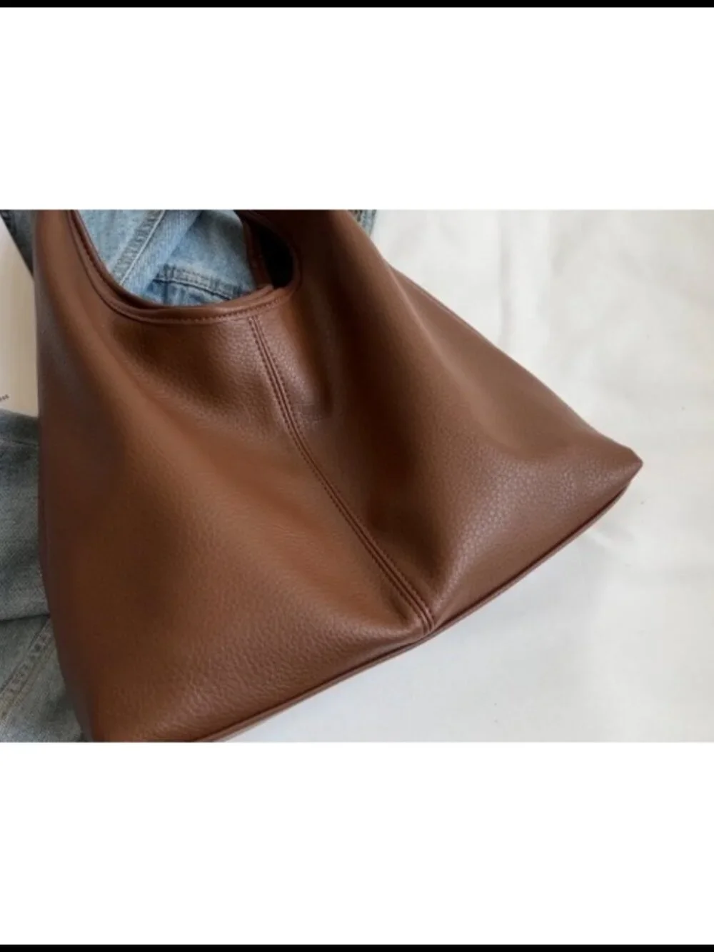 Soft PU Leather Slouchy Hobo Tote Bag 2pc Set Shoulder Purse